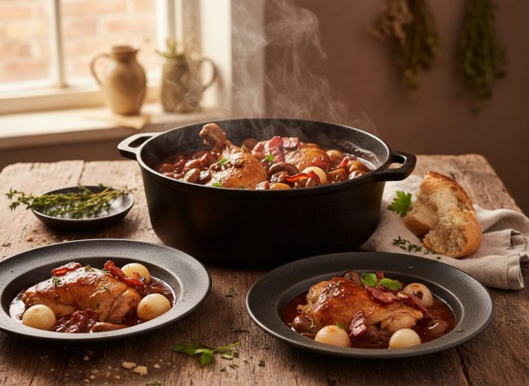 Coq au vin kylling i rødvin