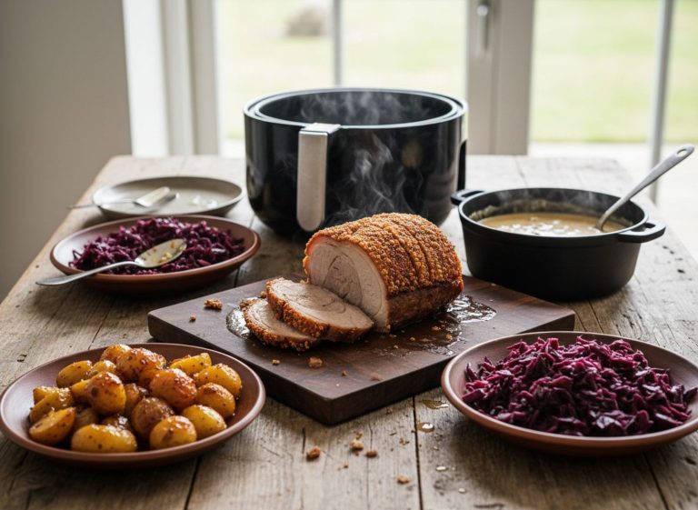 Flæskesteg i airfryer med sprød svær