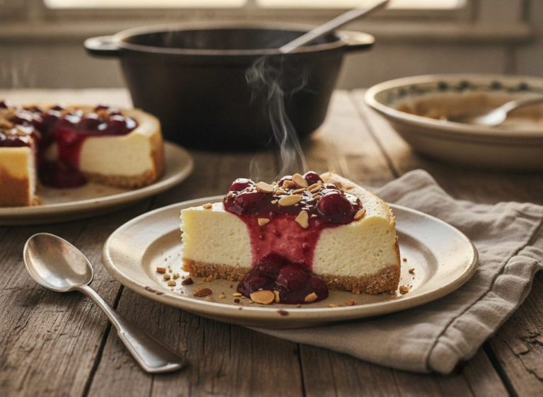 Risalamande cheesecake med kirsebærsauce