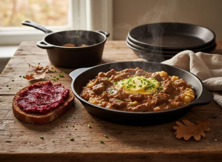 Skipperlabskovs med rugbrød
